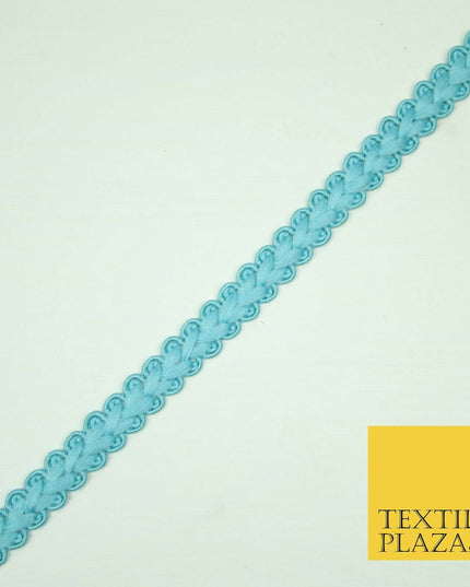30 COLOURS - 1cm Soft Thread Woven Plait Border Braided Ribbon Trim - PER METRE
