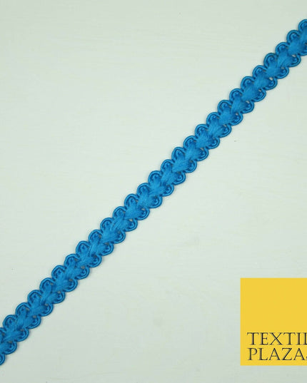 30 COLOURS - 1cm Soft Thread Woven Plait Border Braided Ribbon Trim - PER METRE
