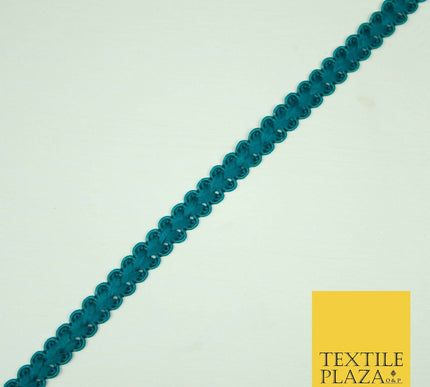 30 COLOURS - 1cm Soft Thread Woven Plait Border Braided Ribbon Trim - PER METRE