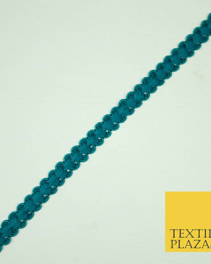 30 COLOURS - 1cm Soft Thread Woven Plait Border Braided Ribbon Trim - PER METRE