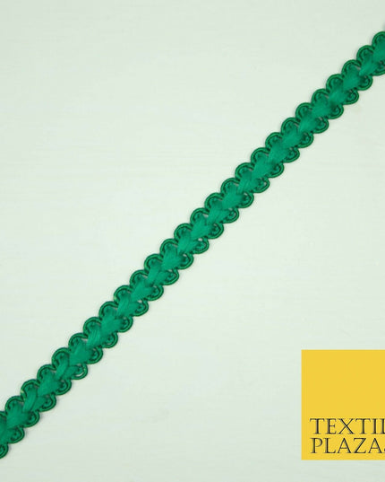 30 COLOURS - 1cm Soft Thread Woven Plait Border Braided Ribbon Trim - PER METRE