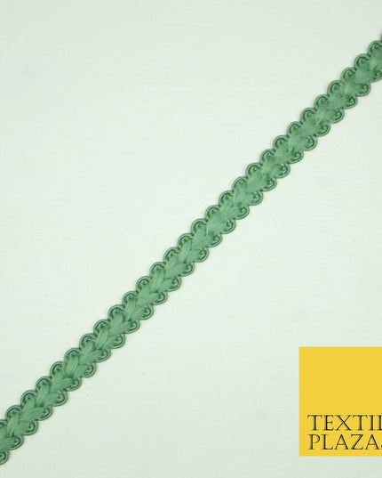 30 COLOURS - 1cm Soft Thread Woven Plait Border Braided Ribbon Trim - PER METRE