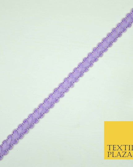 30 COLOURS - 1cm Soft Thread Woven Plait Border Braided Ribbon Trim - PER METRE