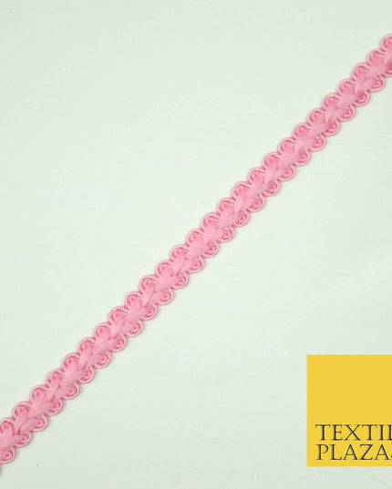 30 COLOURS - 1cm Soft Thread Woven Plait Border Braided Ribbon Trim - PER METRE