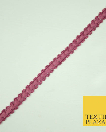 30 COLOURS - 1cm Soft Thread Woven Plait Border Braided Ribbon Trim - PER METRE