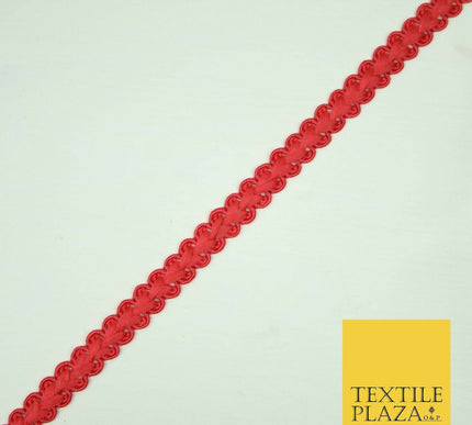 30 COLOURS - 1cm Soft Thread Woven Plait Border Braided Ribbon Trim - PER METRE