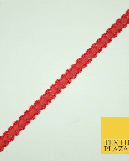30 COLOURS - 1cm Soft Thread Woven Plait Border Braided Ribbon Trim - PER METRE