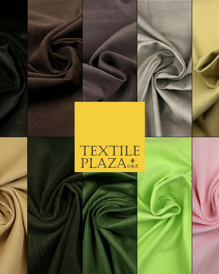 10 COLOURS -  Premium Plain Needlecord Fabric Babycord Corduroy Dress Craft 44"