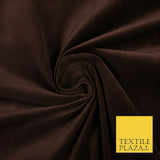 16 COLOURS- Plain 100% COTTON VELVET Fabric Non Stretch Material Dress Craft 45"