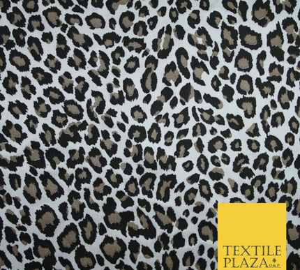 Cheetah Leopard Animal Printed Satin Dress Fabric Silky Trendy Craft 58" 6111