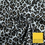 Cheetah Leopard Animal Printed Satin Dress Fabric Silky Trendy Craft 58" 6111