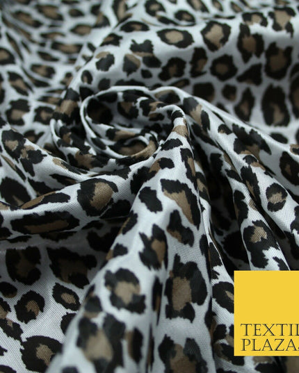 Cheetah Leopard Animal Printed Satin Dress Fabric Silky Trendy Craft 58" 6111