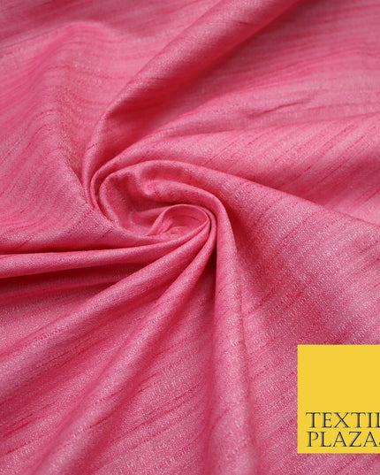 30 COLOURS Plain Dyed Slubbed Textured Faux Dupion Raw Silk 100%Polyester Fabric
