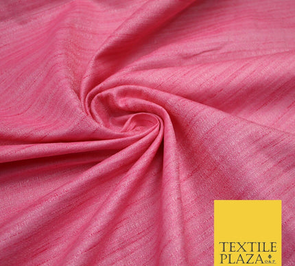30 COLOURS Plain Dyed Slubbed Textured Faux Dupion Raw Silk 100%Polyester Fabric