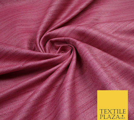 30 COLOURS Plain Dyed Slubbed Textured Faux Dupion Raw Silk 100%Polyester Fabric