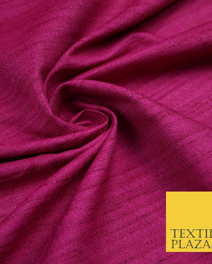 30 COLOURS Plain Dyed Slubbed Textured Faux Dupion Raw Silk 100%Polyester Fabric