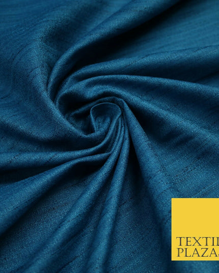 30 COLOURS Plain Dyed Slubbed Textured Faux Dupion Raw Silk 100%Polyester Fabric