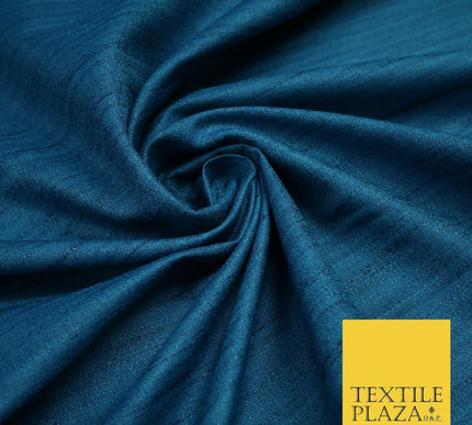 30 COLOURS Plain Dyed Slubbed Textured Faux Dupion Raw Silk 100%Polyester Fabric