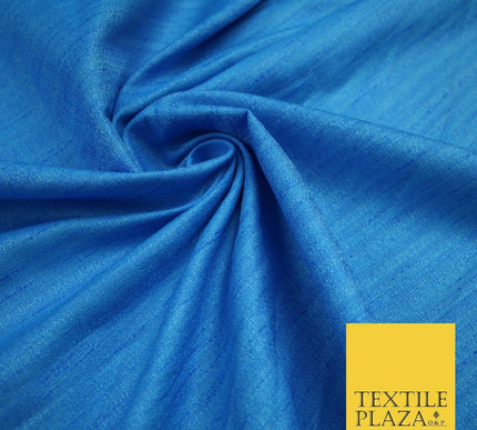 30 COLOURS Plain Dyed Slubbed Textured Faux Dupion Raw Silk 100%Polyester Fabric