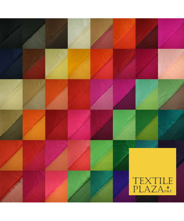 50 COLOURS Plain Dyed Two Tone Shot Heavy Slubbed Faux Dupion Raw Silk Fabric