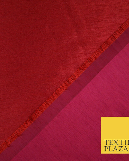 50 COLOURS Plain Dyed Two Tone Shot Heavy Slubbed Faux Dupion Raw Silk Fabric