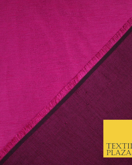 50 COLOURS Plain Dyed Two Tone Shot Heavy Slubbed Faux Dupion Raw Silk Fabric