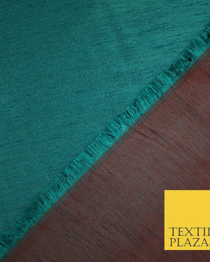50 COLOURS Plain Dyed Two Tone Shot Heavy Slubbed Faux Dupion Raw Silk Fabric
