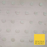 DUSTY PINK / WHITE 1" SPOT Polka Dot Glitter Organdi Organza Fabric - 60" - 6356