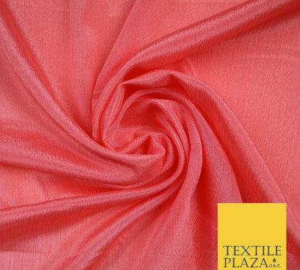 OVER 40 COLOURS - Premium Silky Crinkle Georgette Sheer Dress Drape Fabric 44"