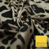 Beige / Black Animal Leopard Cheetah Stretch Jersey Fabric Dress 58" Wide 6362
