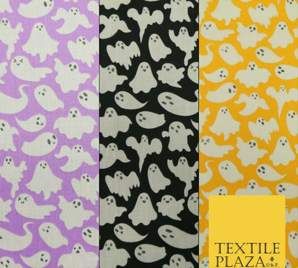 Spooky Scary Flying Ghosts Ghouls HALLOWEEN Printed Polycotton Fabric 45" Wide
