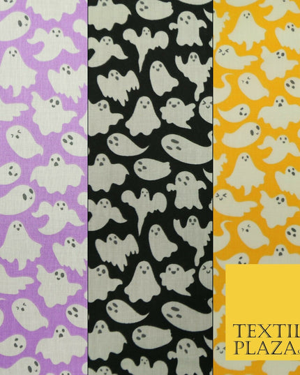 Spooky Scary Flying Ghosts Ghouls HALLOWEEN Printed Polycotton Fabric 45" Wide