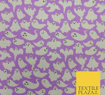 Spooky Scary Flying Ghosts Ghouls HALLOWEEN Printed Polycotton Fabric 45" Wide