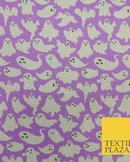 Spooky Scary Flying Ghosts Ghouls HALLOWEEN Printed Polycotton Fabric 45" Wide