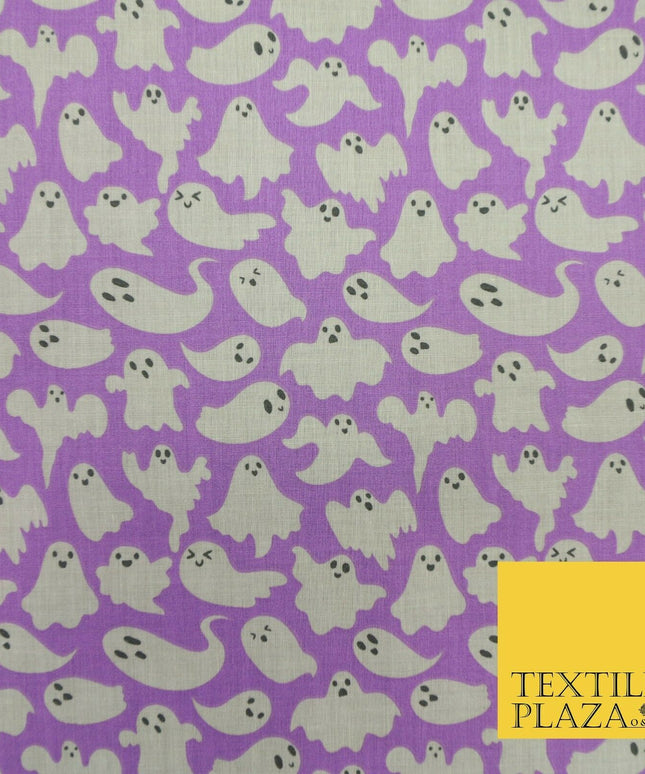 Spooky Scary Flying Ghosts Ghouls HALLOWEEN Printed Polycotton Fabric 45" Wide