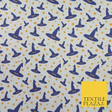 Magical Witch Wizard Hat Stars HALLOWEEN Printed Polycotton Fabric 45" Wide
