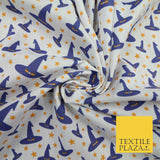 Magical Witch Wizard Hat Stars HALLOWEEN Printed Polycotton Fabric 45" Wide