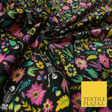 Dancing Skeletons Day of the Dead HALLOWEEN Printed Polycotton Fabric 45" Wide