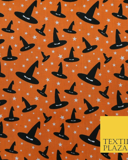 Magical Witch Wizard Hat Stars HALLOWEEN Printed Polycotton Fabric 45" Wide