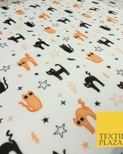 Scary Cats Stars Lightning HALLOWEEN Printed Polycotton Fabric 45" Wide