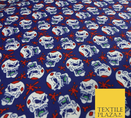 Laughing Funny Dead Scary Skulls HALLOWEEN Printed Polycotton Fabric 45" Wide