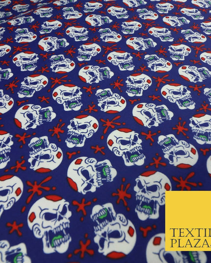 Laughing Funny Dead Scary Skulls HALLOWEEN Printed Polycotton Fabric 45" Wide