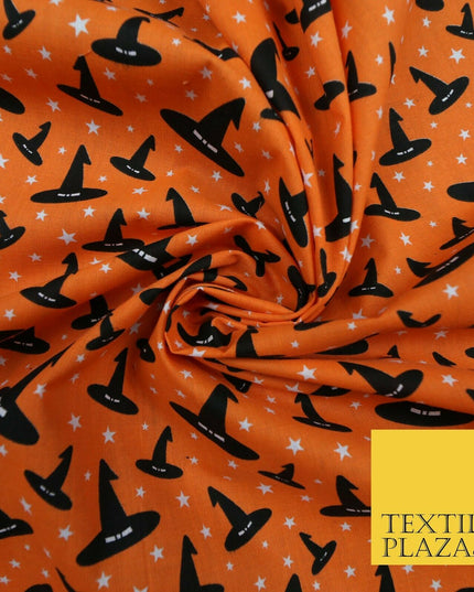 Magical Witch Wizard Hat Stars HALLOWEEN Printed Polycotton Fabric 45" Wide