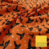 Magical Witch Wizard Hat Stars HALLOWEEN Printed Polycotton Fabric 45" Wide