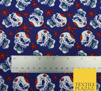 Laughing Funny Dead Scary Skulls HALLOWEEN Printed Polycotton Fabric 45" Wide