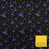 Magical Witch Wizard Hat Stars HALLOWEEN Printed Polycotton Fabric 45" Wide