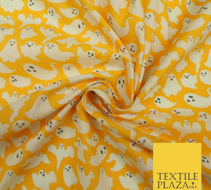 Spooky Scary Flying Ghosts Ghouls HALLOWEEN Printed Polycotton Fabric 45" Wide