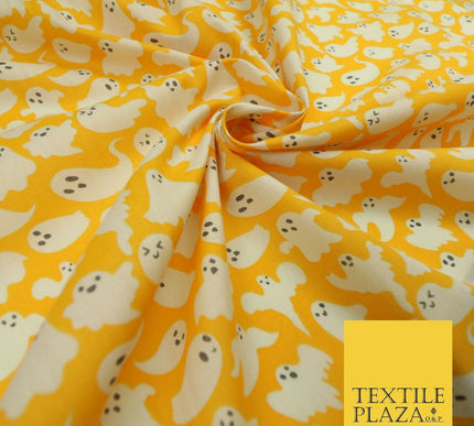 Spooky Scary Flying Ghosts Ghouls HALLOWEEN Printed Polycotton Fabric 45" Wide