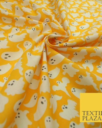 Spooky Scary Flying Ghosts Ghouls HALLOWEEN Printed Polycotton Fabric 45" Wide