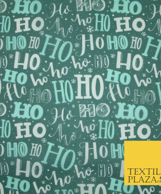 Festive Christmas Ho Ho Ho Printed Poly Cotton Fabric Polycotton 45"